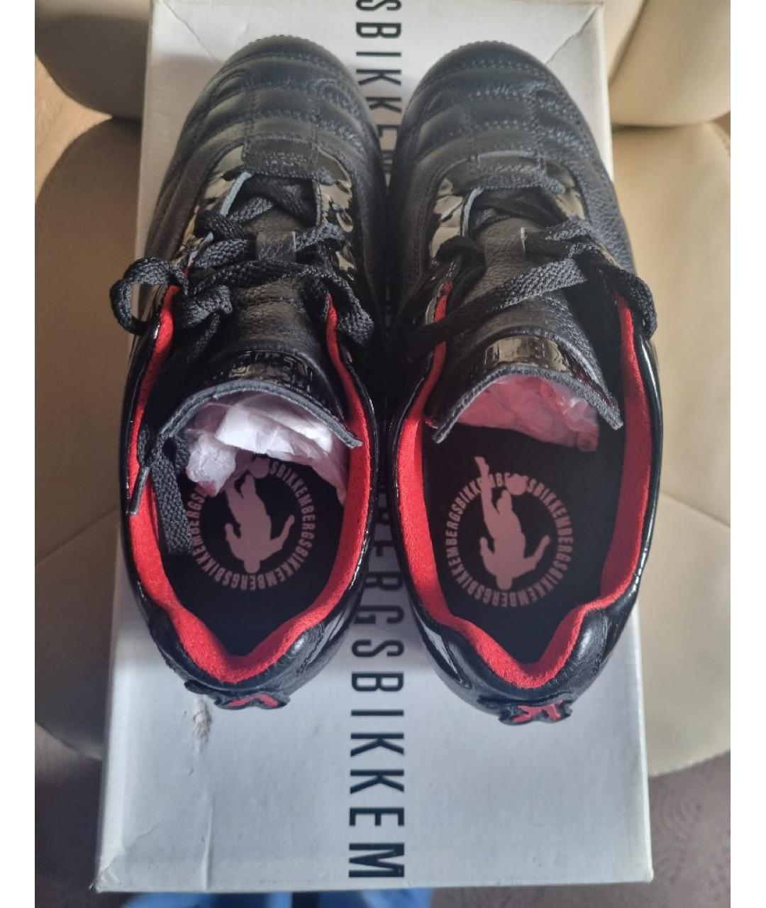 BIKKEMBERGS Черные кожаные кроссовки, фото 3