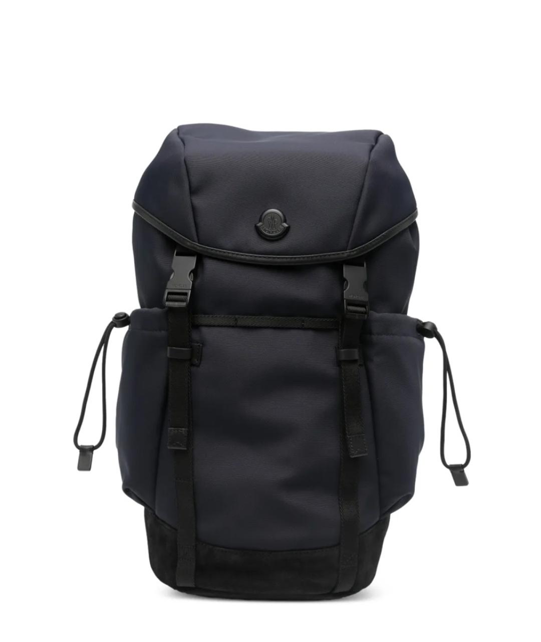MONCLER Темно-синий синтетический рюкзак, фото 1