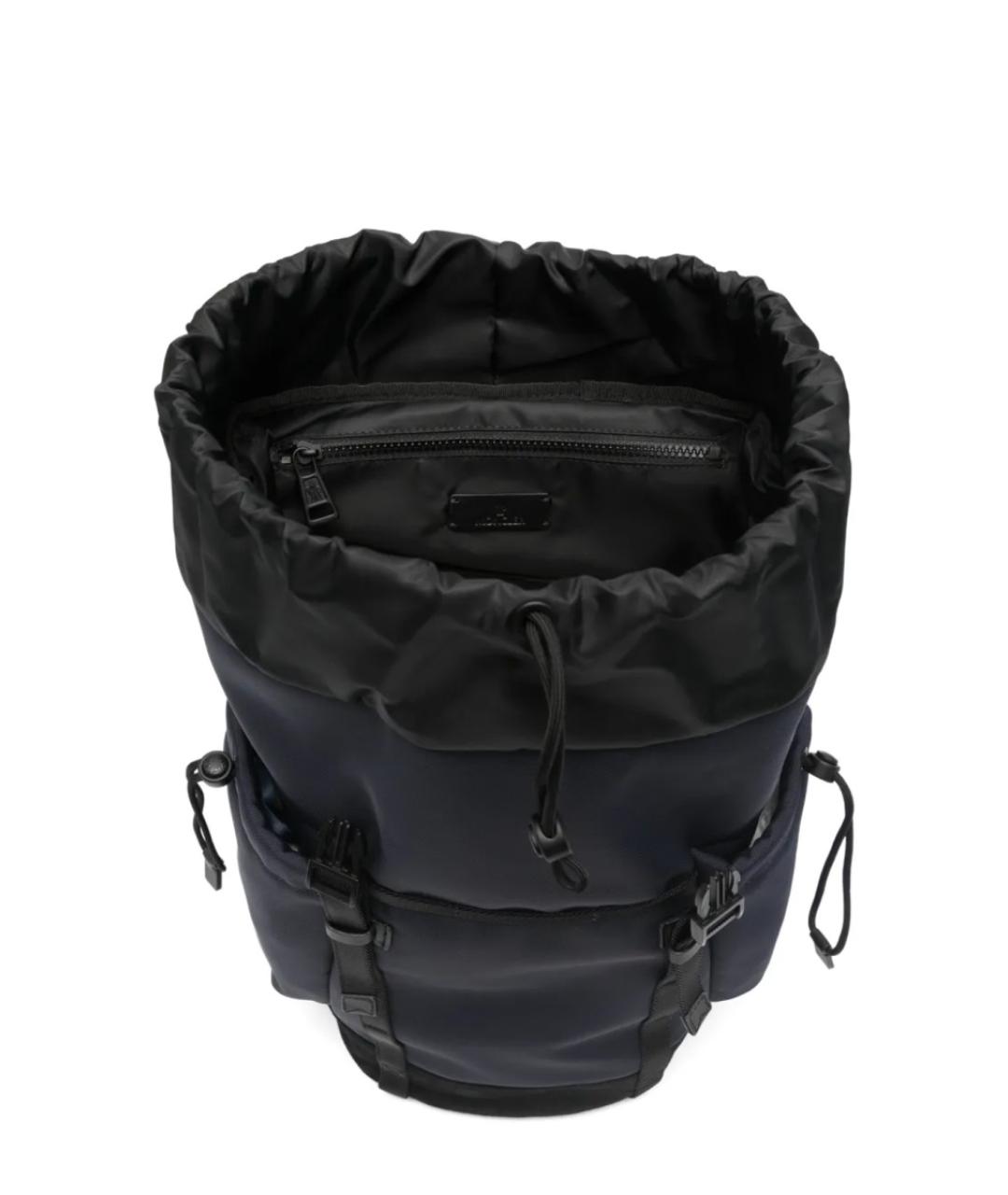 MONCLER Темно-синий синтетический рюкзак, фото 4