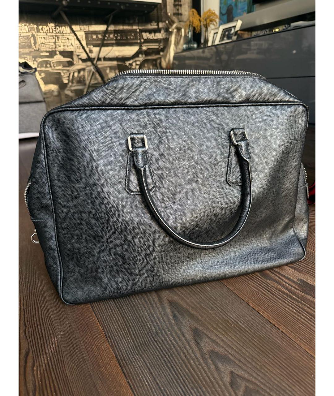 PRADA Черный кожаный портфель, фото 6