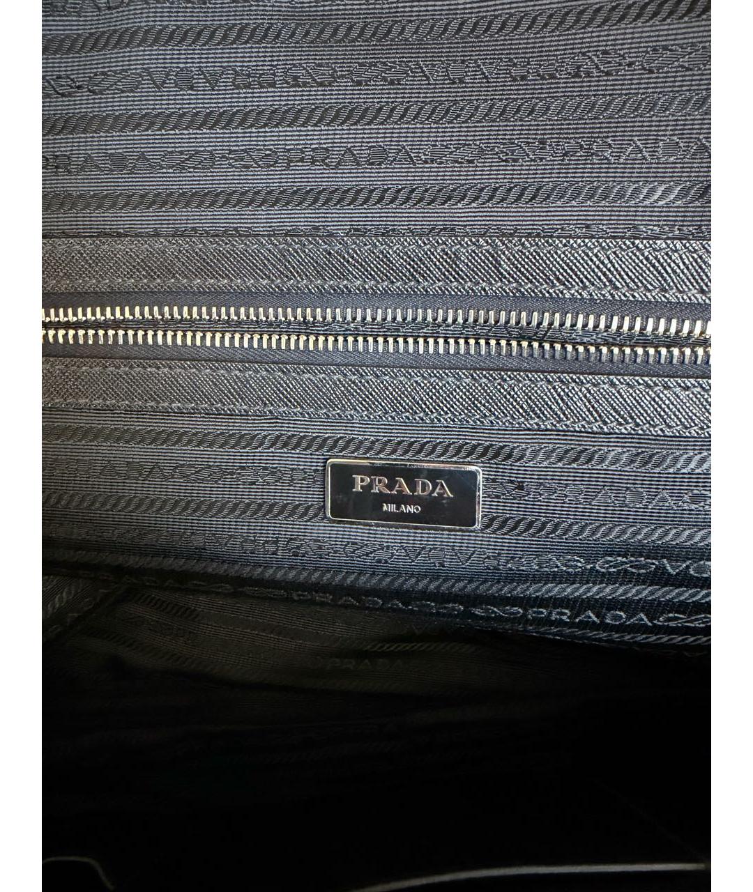 PRADA Черный кожаный портфель, фото 5