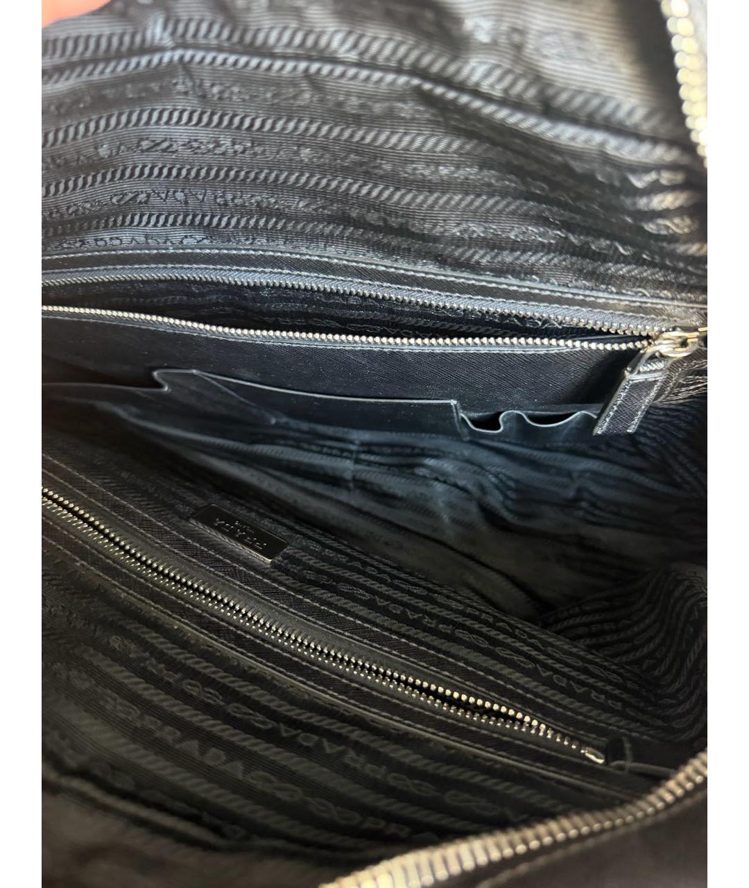 PRADA Черный кожаный портфель, фото 4