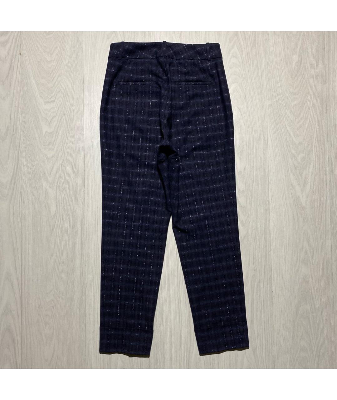 PESERICO Темно-синие шерстяные брюки узкие, фото 6