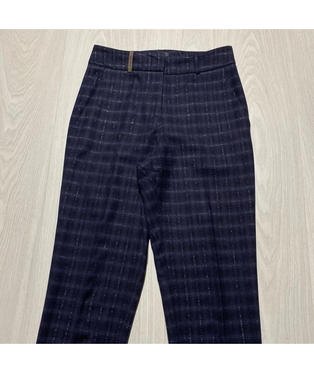 PESERICO Темно-синие шерстяные брюки узкие, фото 2