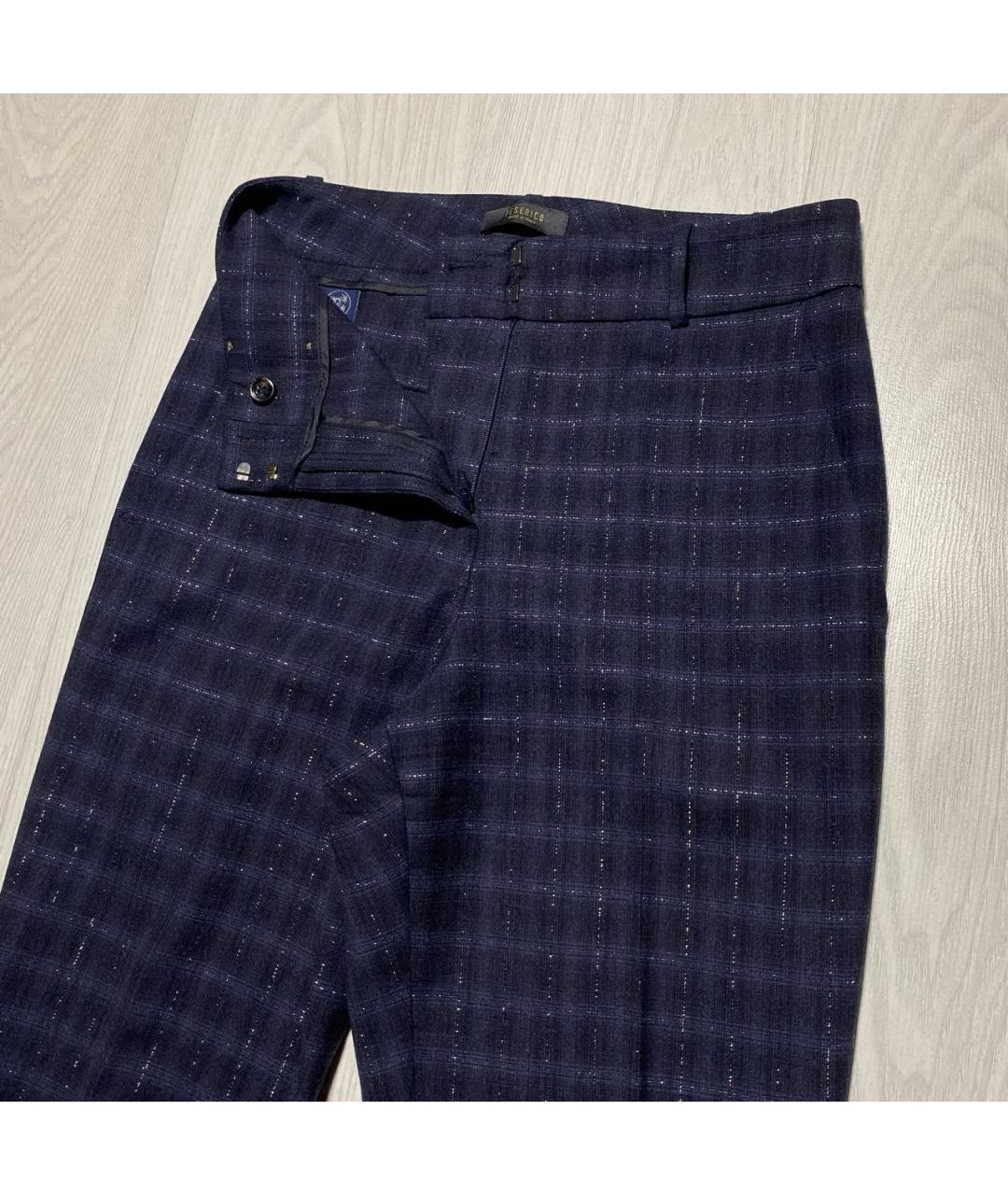 PESERICO Темно-синие шерстяные брюки узкие, фото 4
