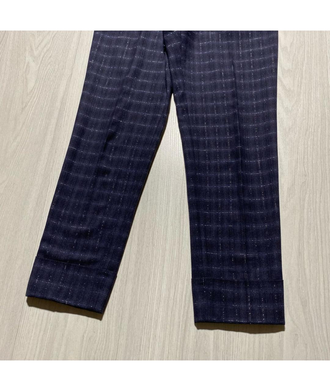 PESERICO Темно-синие шерстяные брюки узкие, фото 5