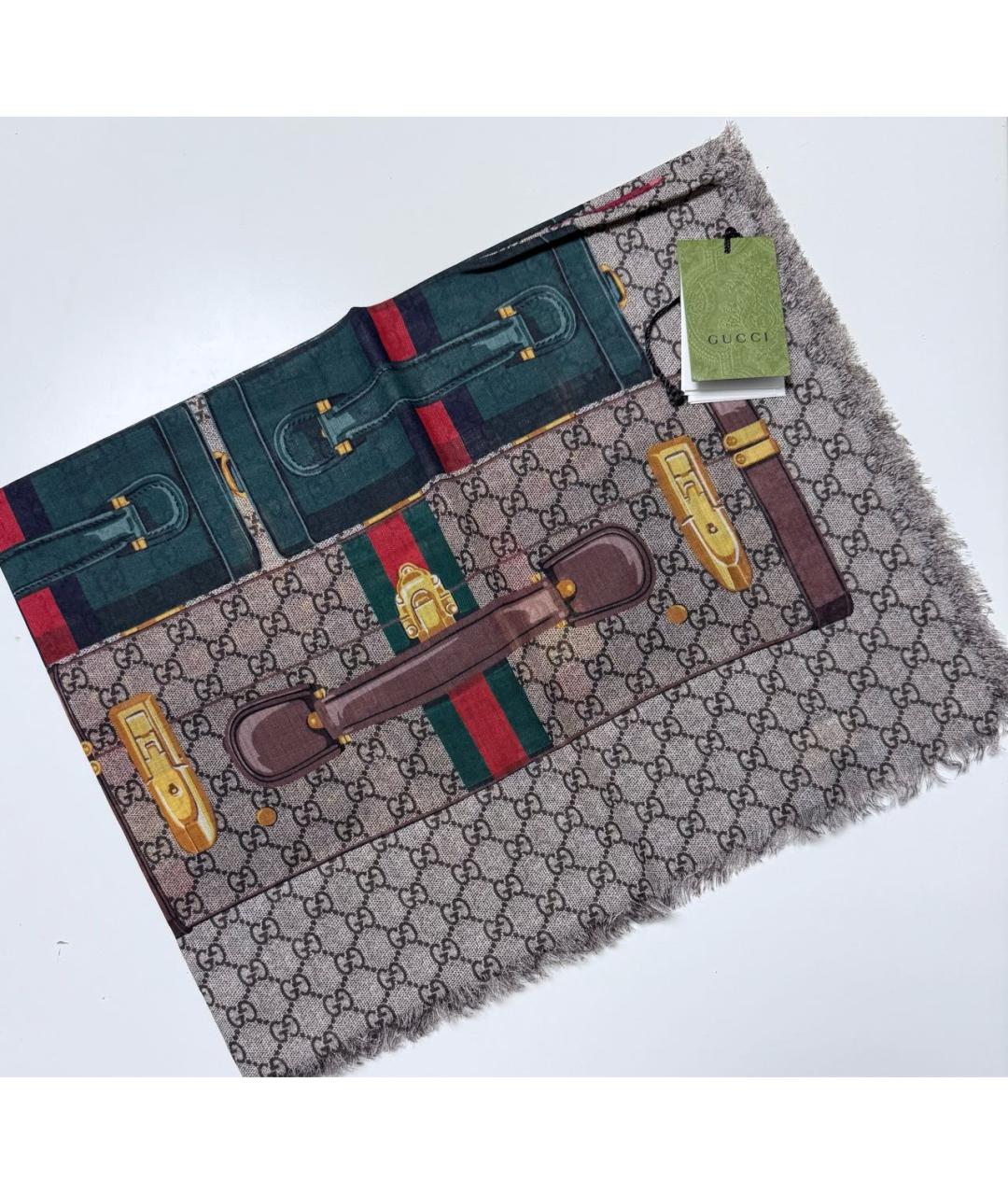 GUCCI Мульти шерстяной платок, фото 7