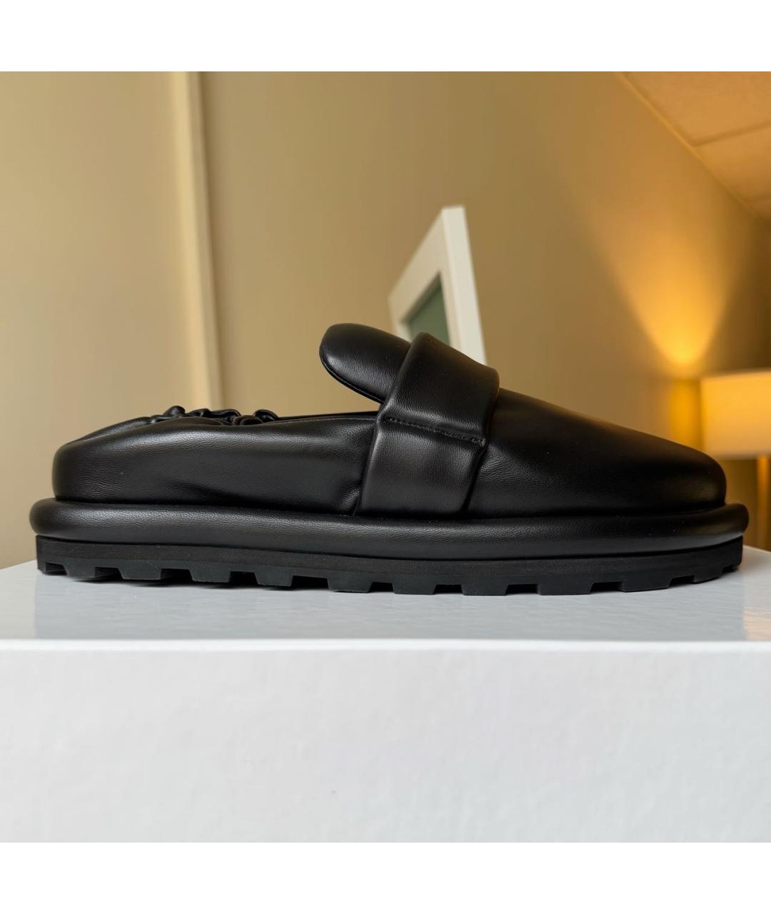 JIL SANDER Черные кожаные лоферы, фото 7