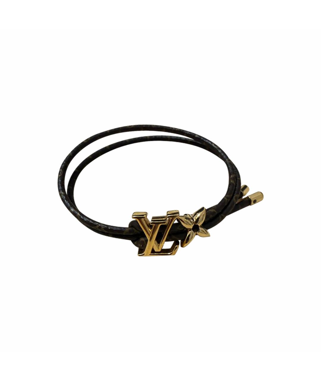 LOUIS VUITTON Коричневый кожаный браслет, фото 1