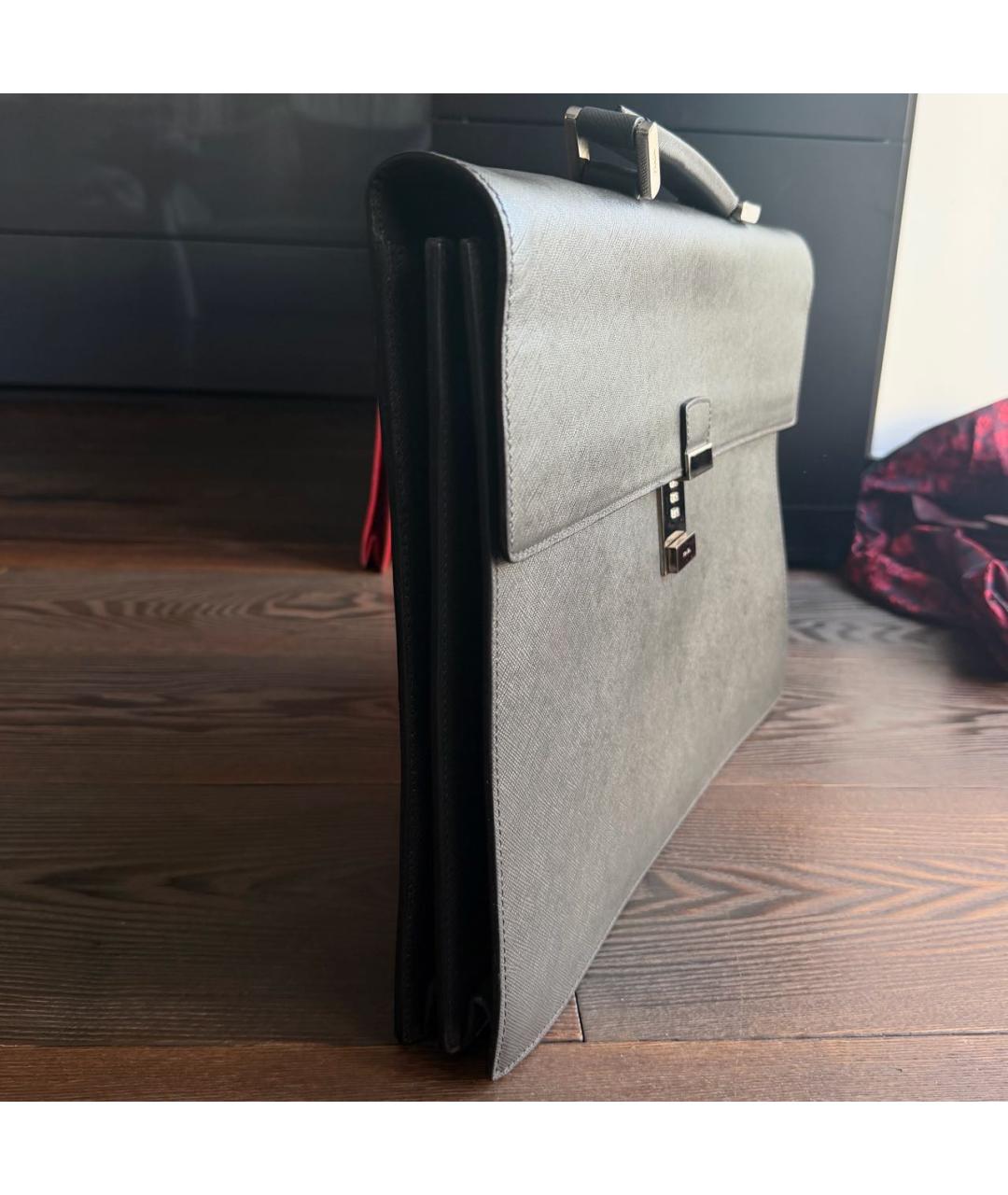 PRADA Антрацитовый портфель, фото 2