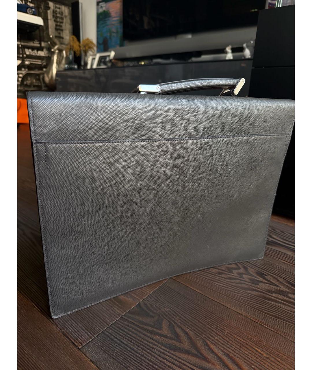 PRADA Антрацитовый портфель, фото 3