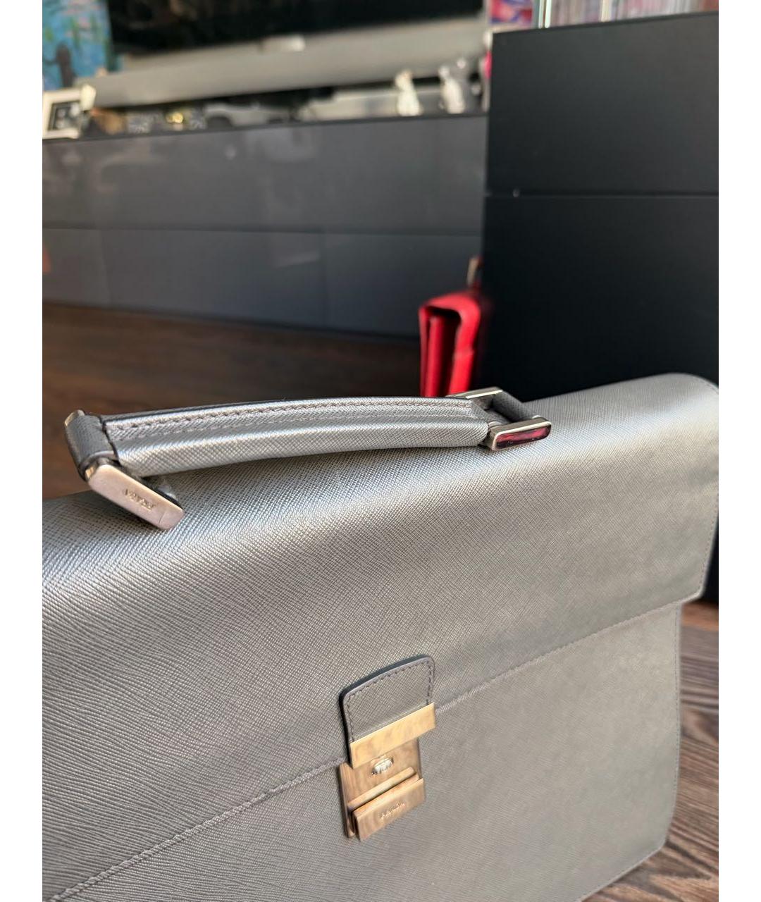 PRADA Антрацитовый портфель, фото 5