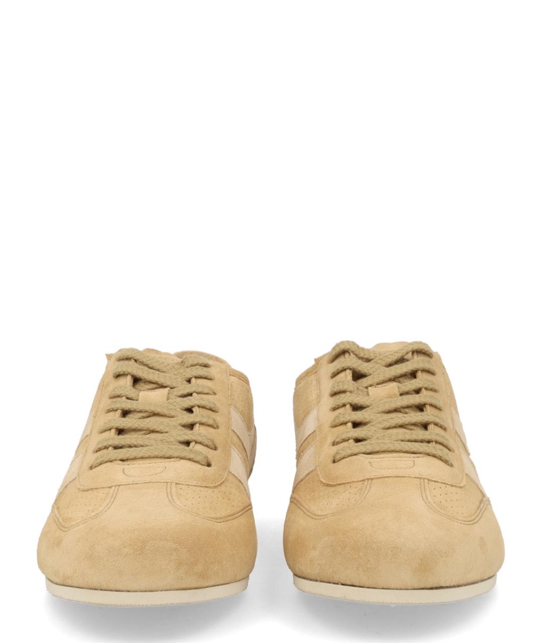 TOM FORD Бежевые кожаные низкие кроссовки / кеды, фото 3
