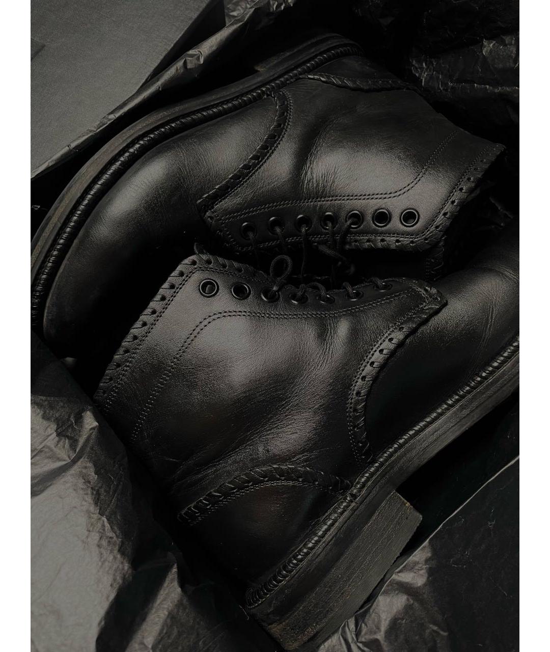 SAINT LAURENT Черные кожаные высокие ботинки, фото 4