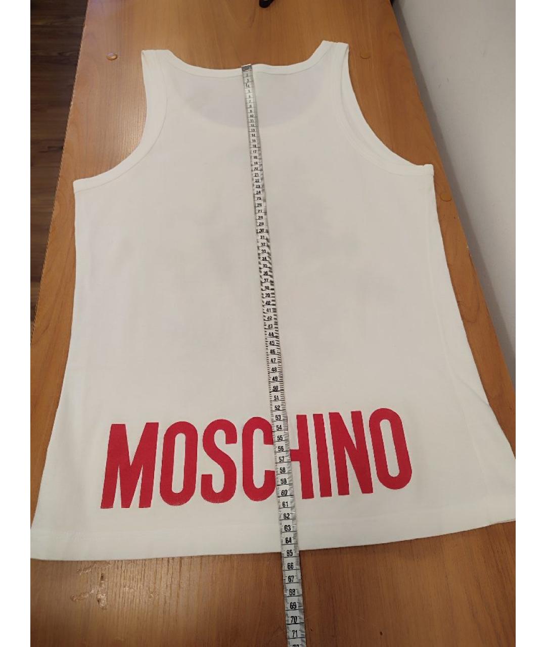 MOSCHINO Белая хлопковая майка, фото 7