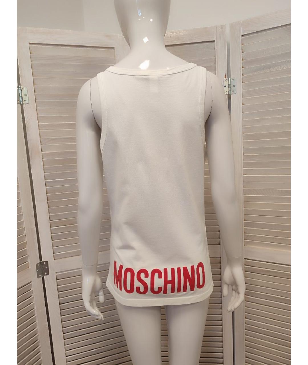 MOSCHINO Белая хлопковая майка, фото 2