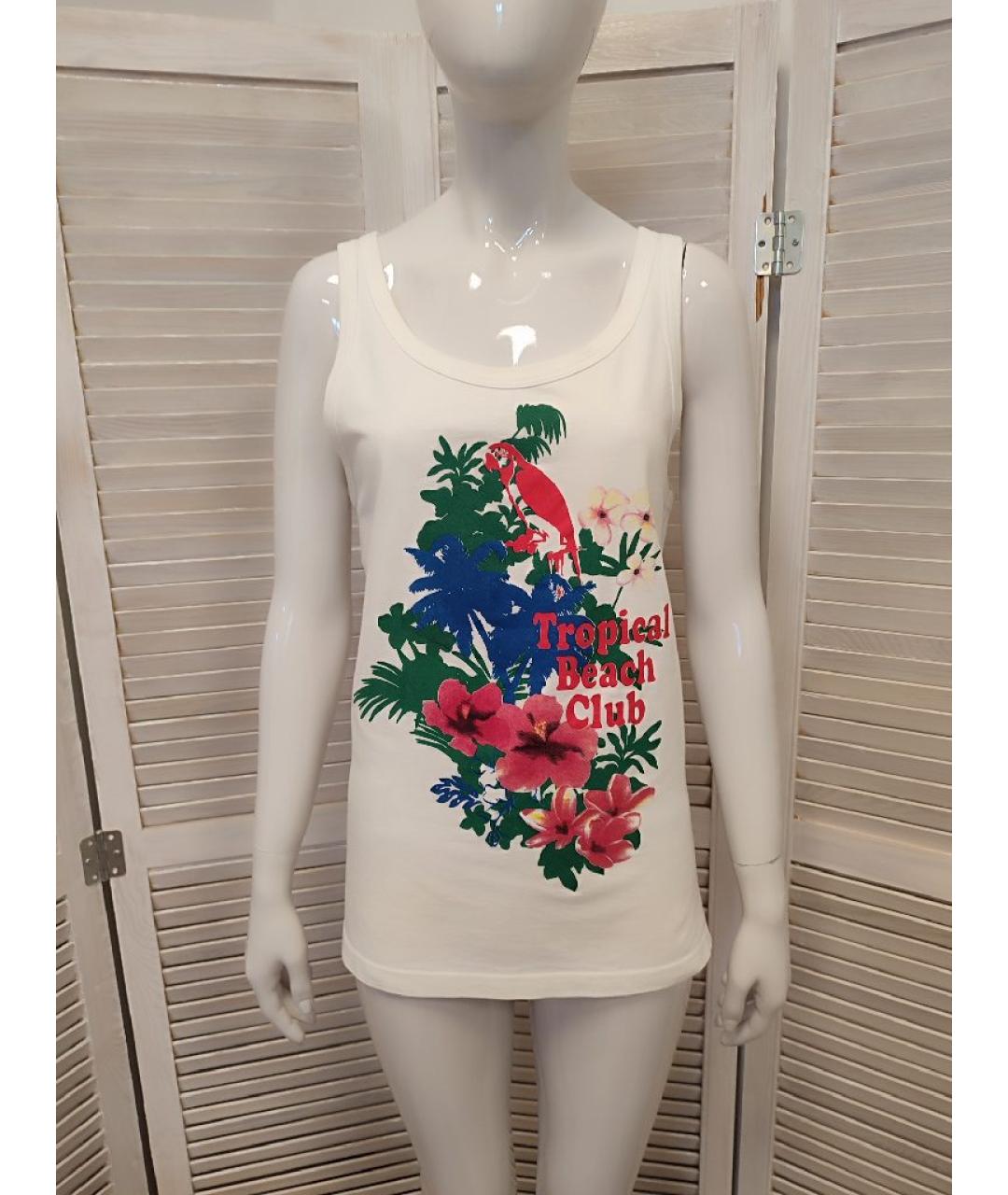 MOSCHINO Белая хлопковая майка, фото 9