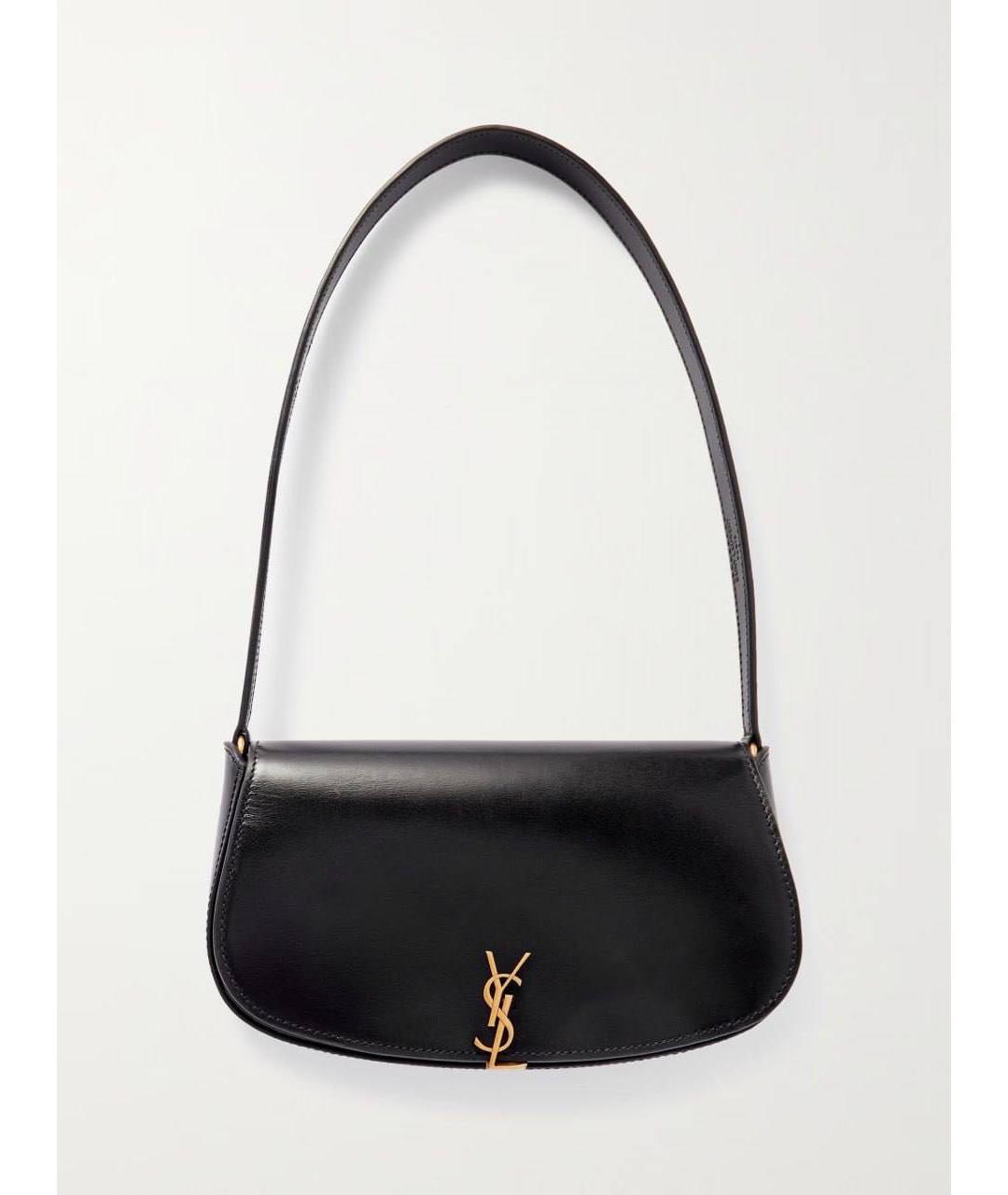 SAINT LAURENT Черная кожаная сумка с короткими ручками, фото 8