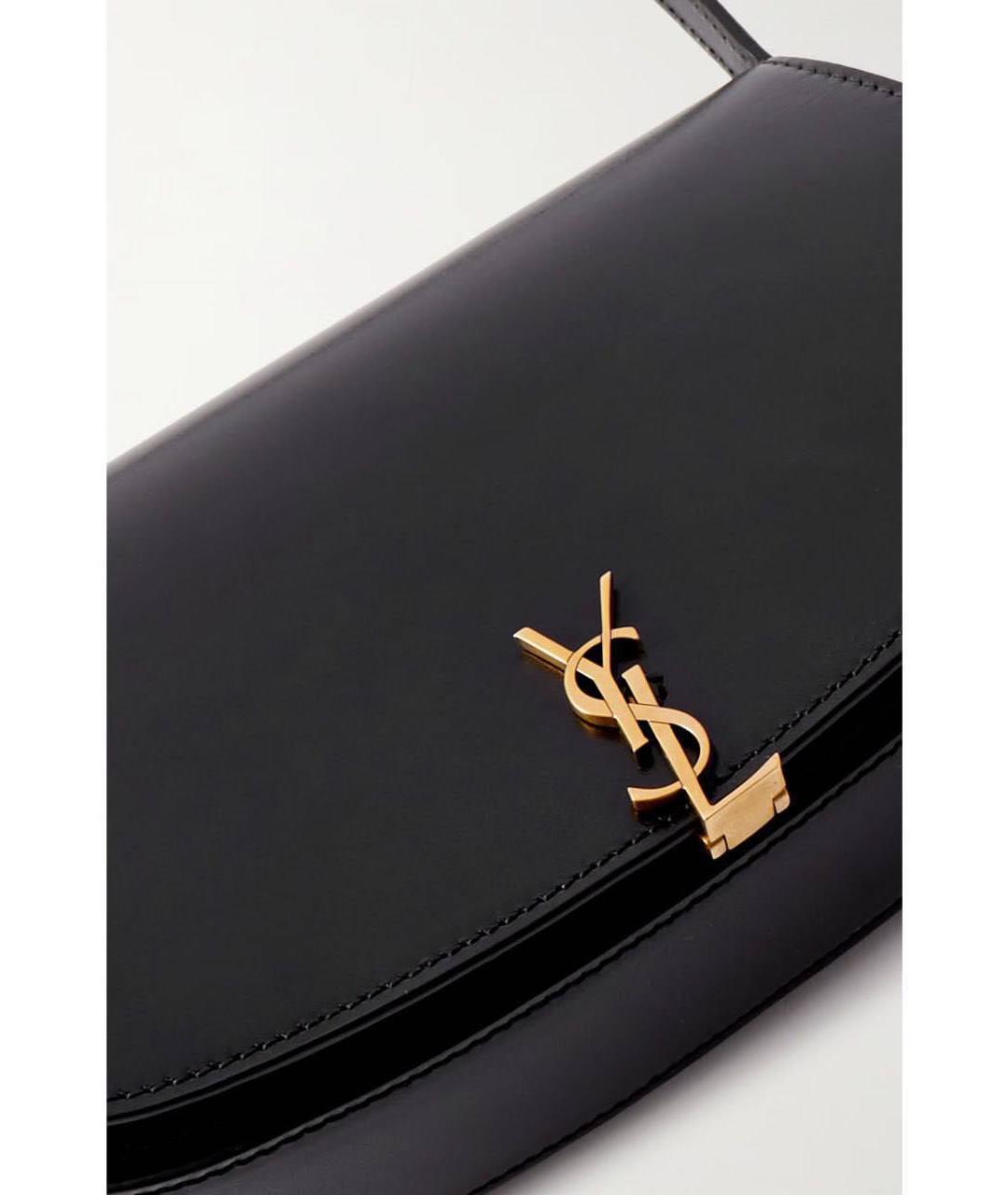 SAINT LAURENT Черная кожаная сумка с короткими ручками, фото 7