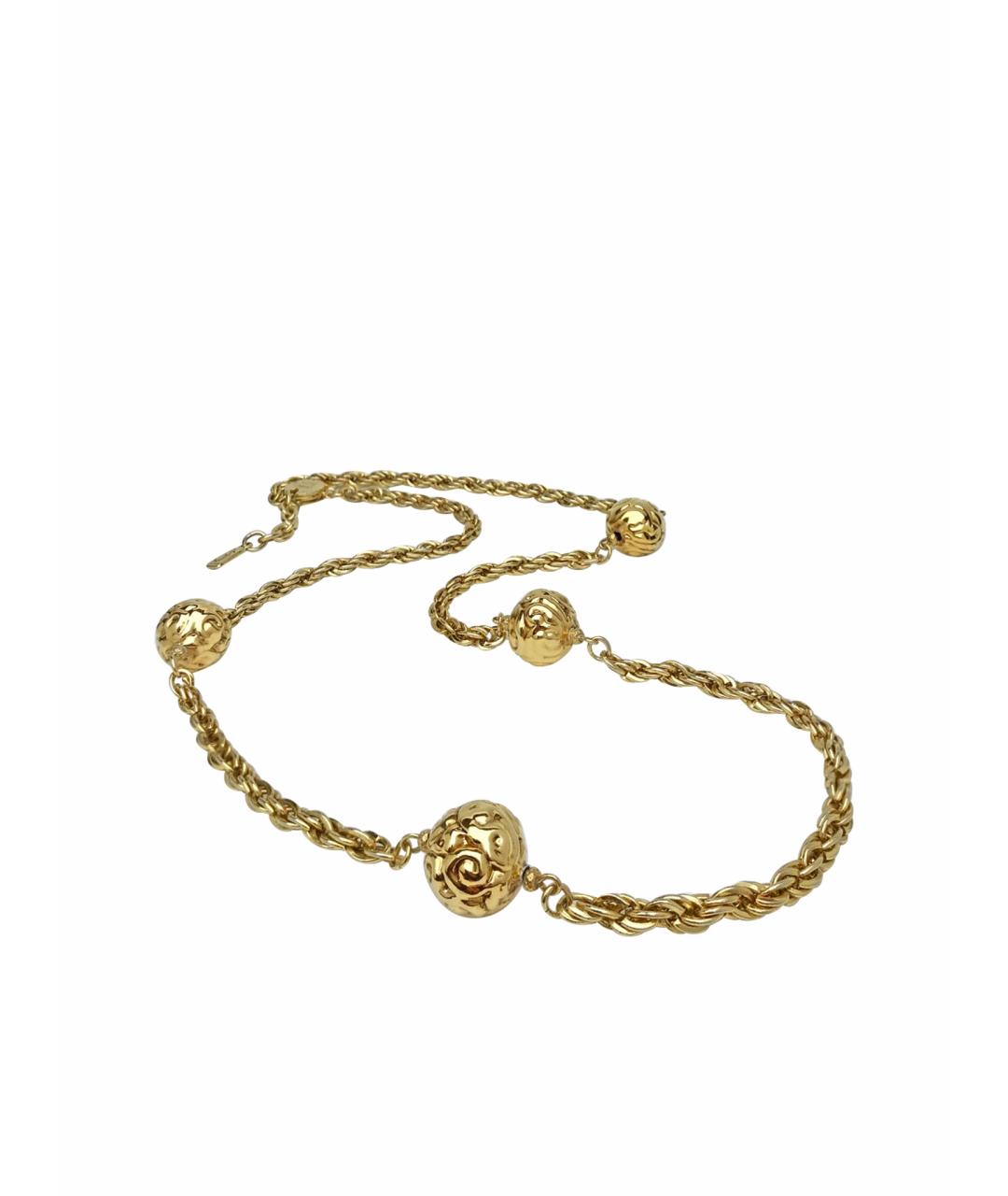 SAINT LAURENT Золотое латунное колье, фото 1