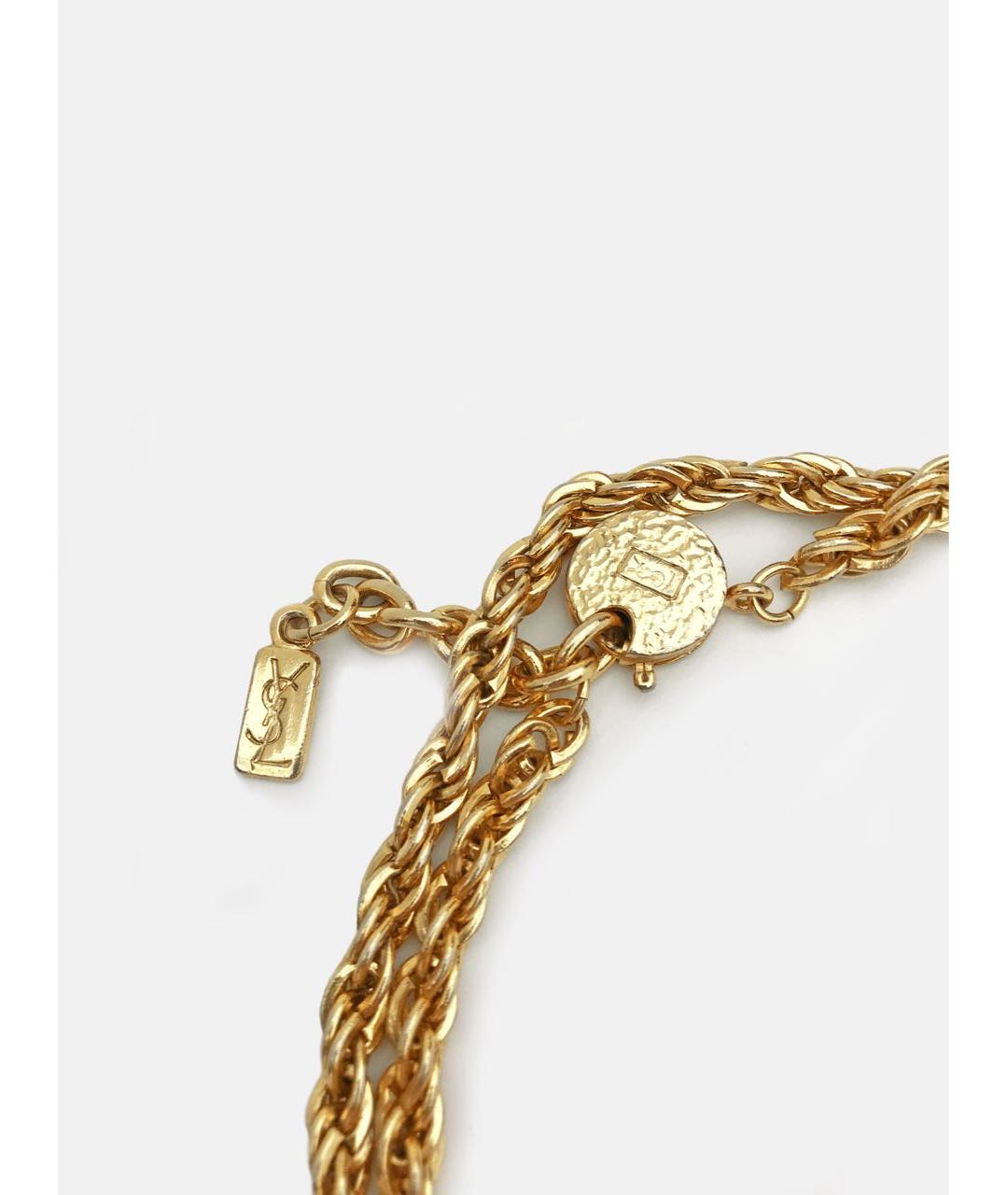 SAINT LAURENT Золотое латунное колье, фото 2