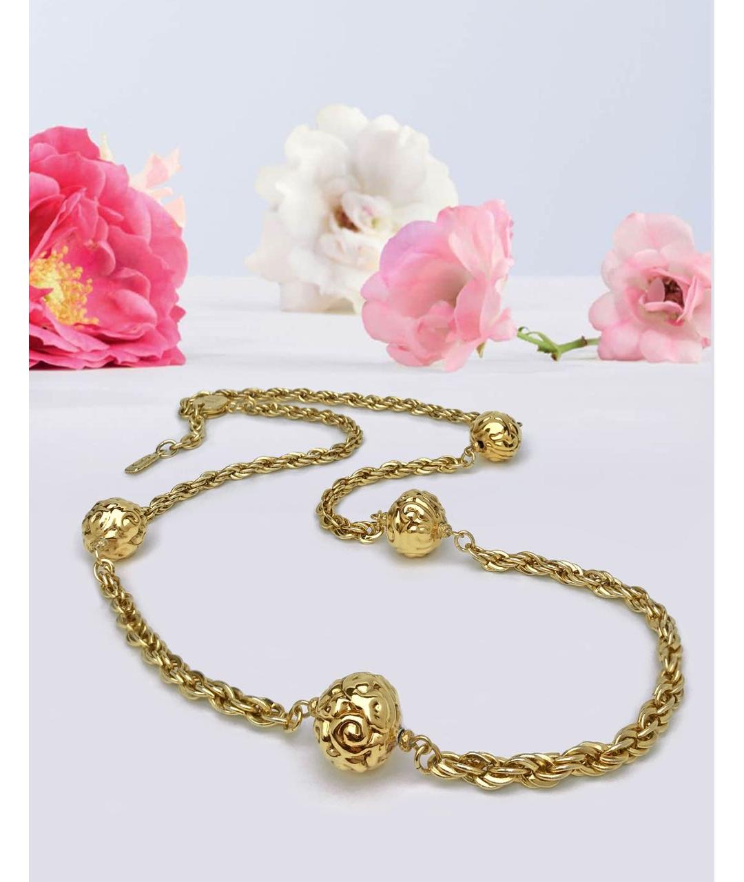 SAINT LAURENT Золотое латунное колье, фото 5