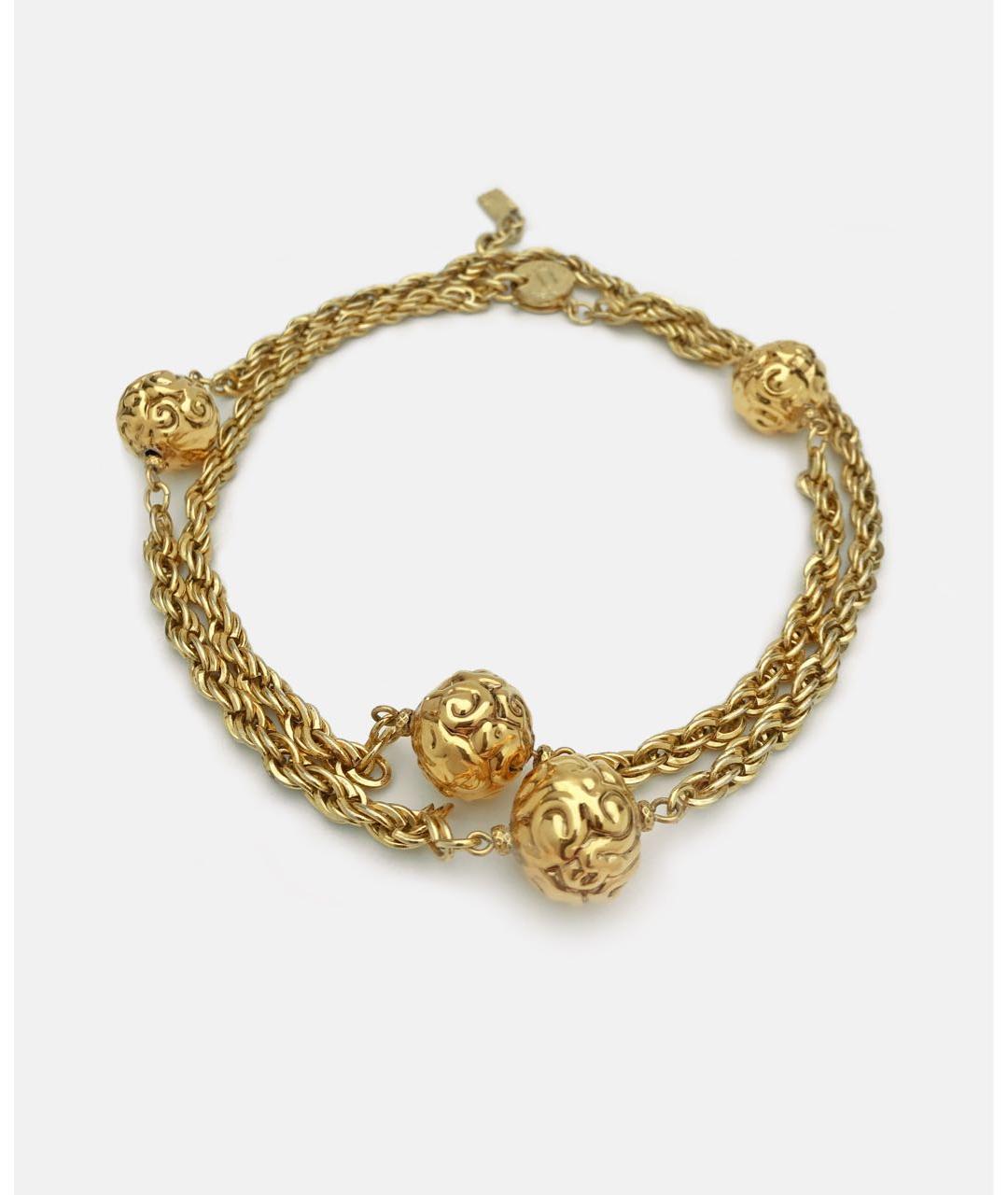 SAINT LAURENT Золотое латунное колье, фото 3