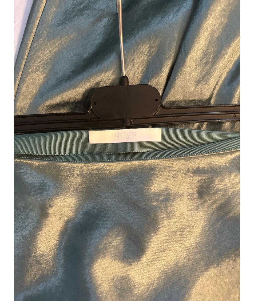 HUGO BOSS Зеленая ацетатная юбка миди, фото 2