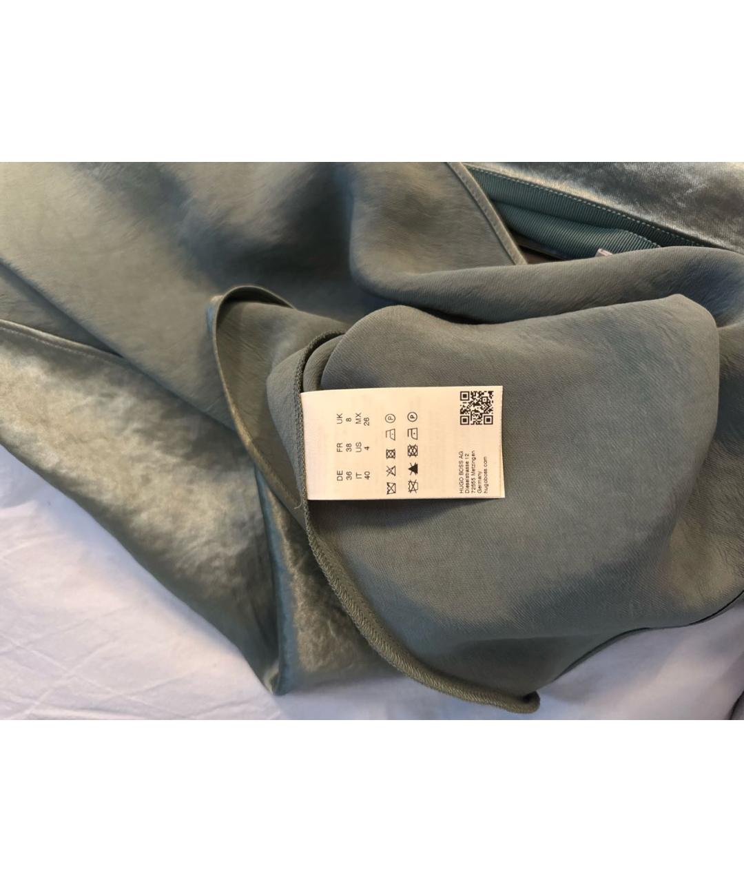 HUGO BOSS Зеленая ацетатная юбка миди, фото 4