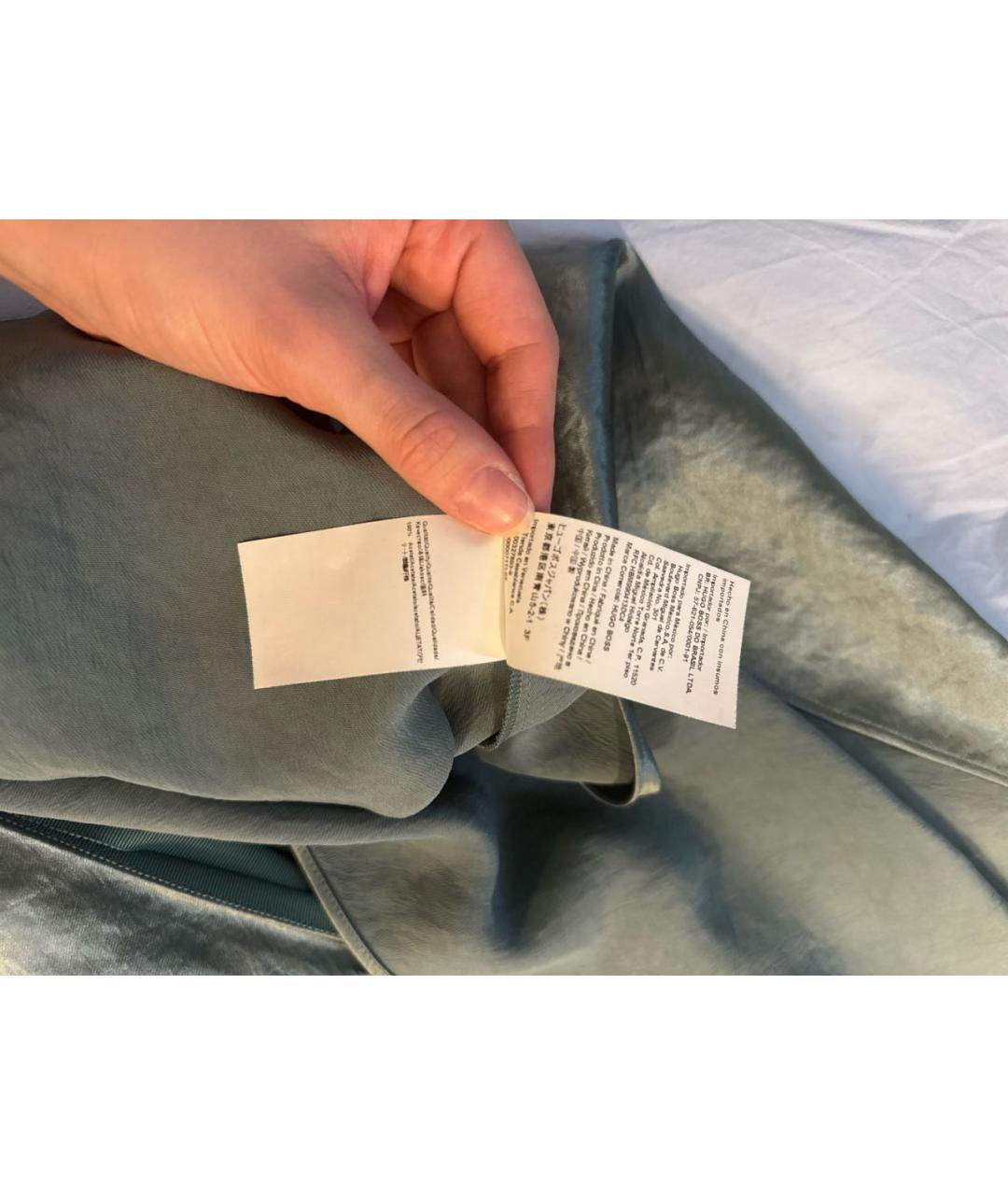 HUGO BOSS Зеленая ацетатная юбка миди, фото 5