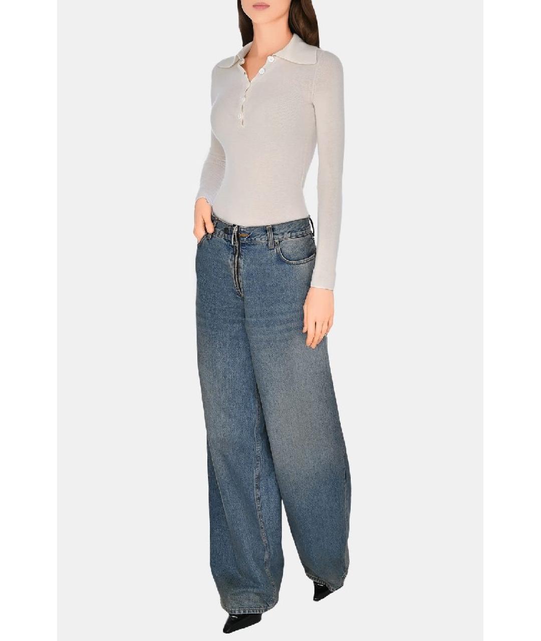 HAIKURE Синие хлопковые прямые джинсы, фото 5