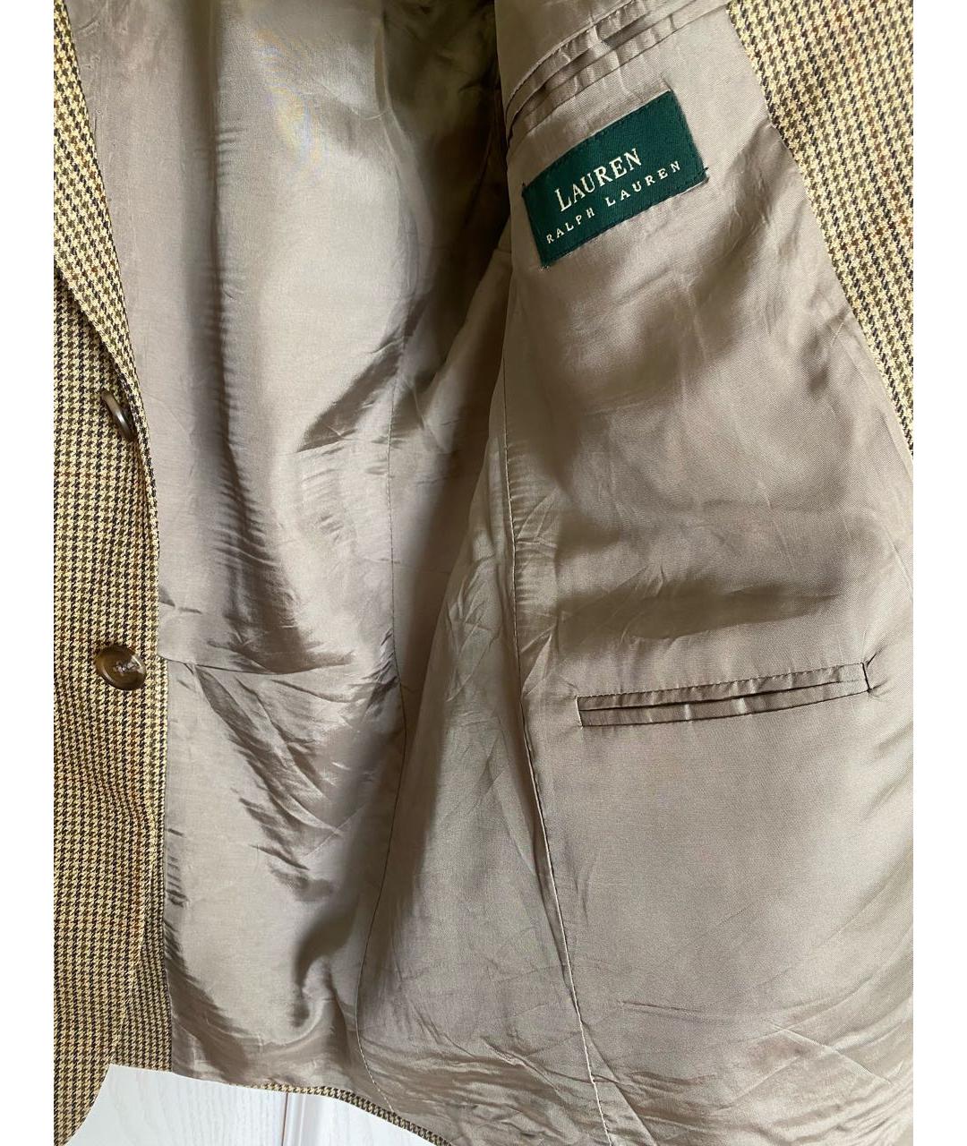 POLO RALPH LAUREN Бежевый шерстяной пиджак, фото 4