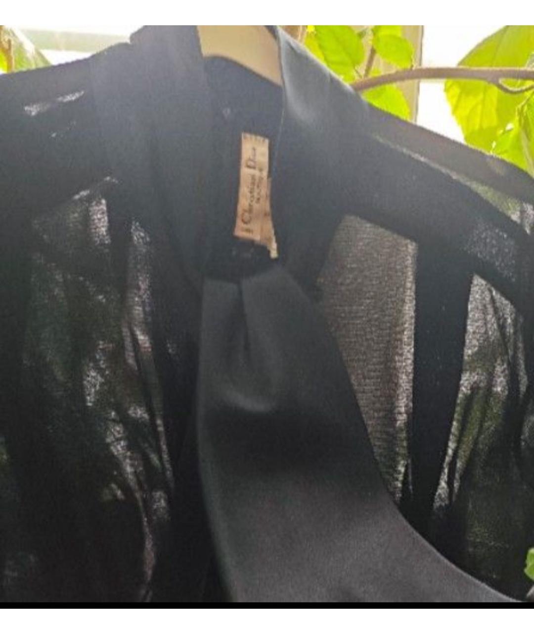 CHRISTIAN DIOR Черная шифоновая блузы, фото 4