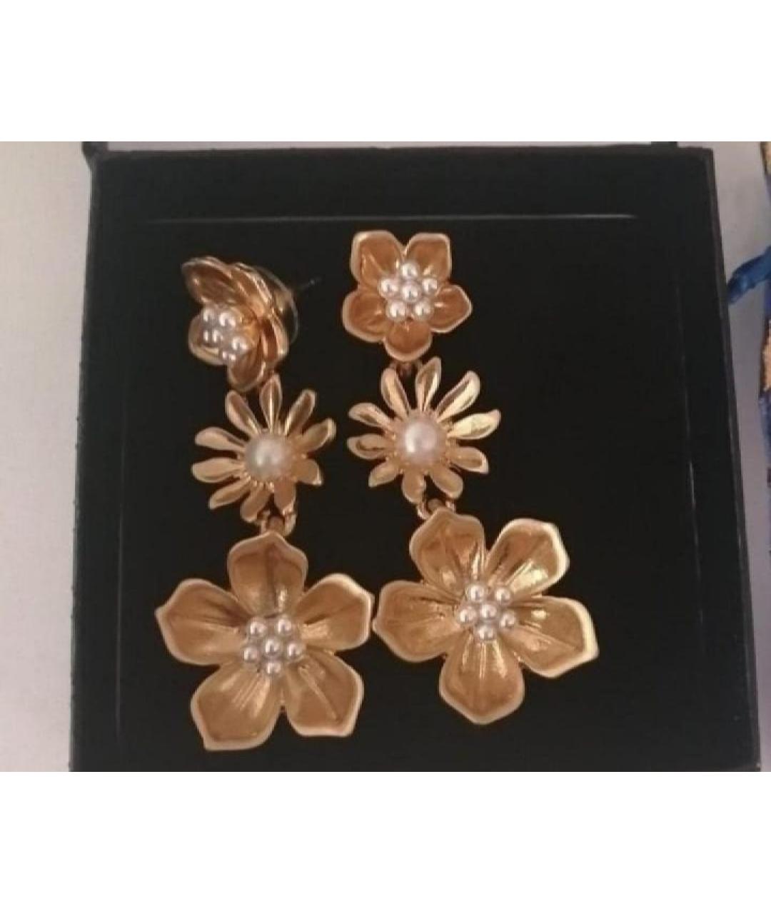 OSCAR DE LA RENTA Золотые позолоченные серьги, фото 3