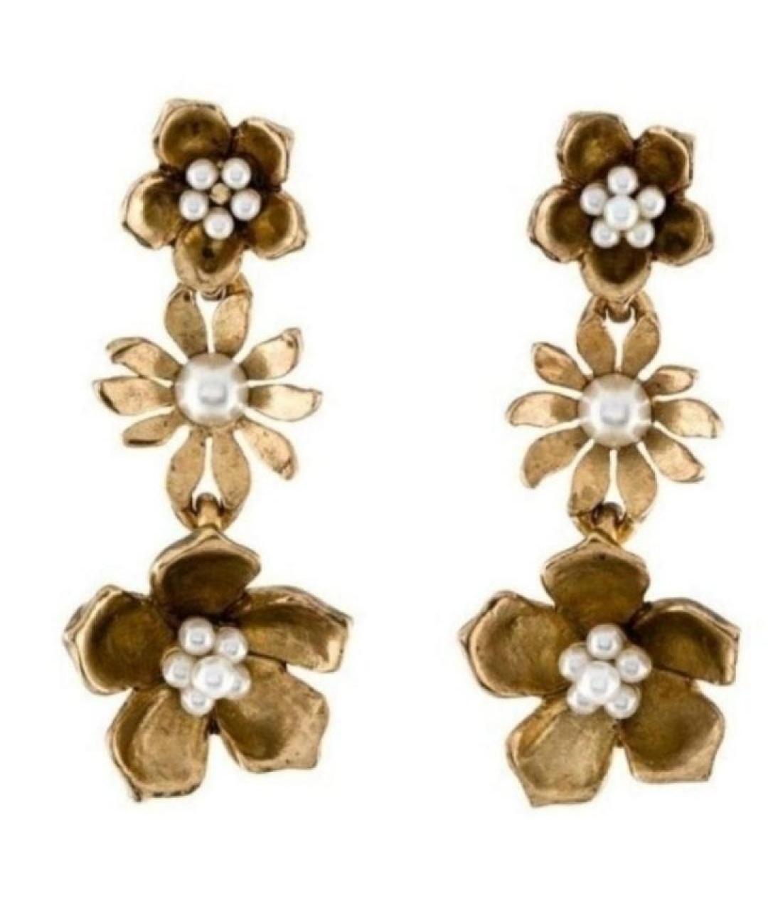 OSCAR DE LA RENTA Золотые позолоченные серьги, фото 6