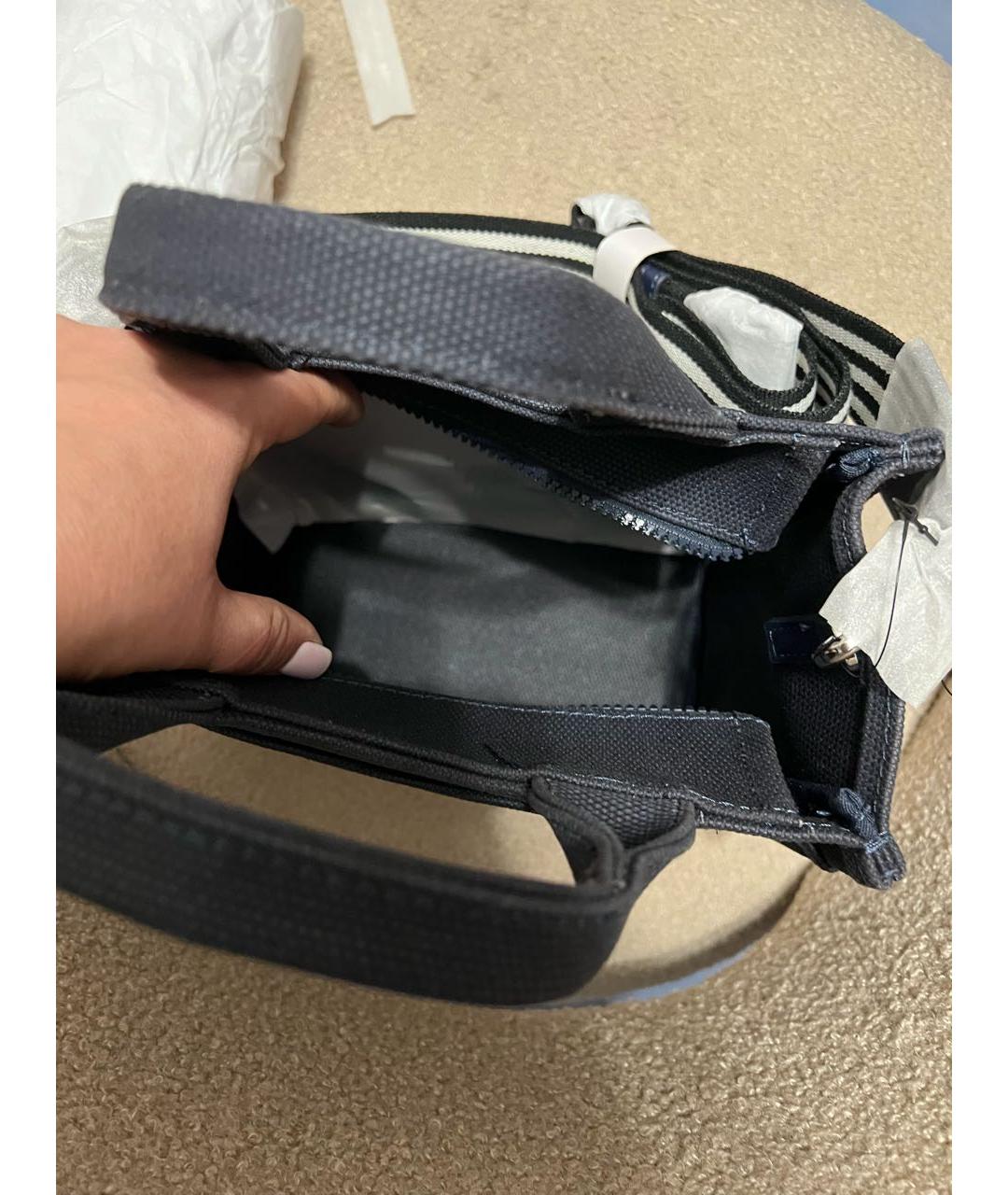 DKNY Темно-синяя тканевая сумка тоут, фото 4