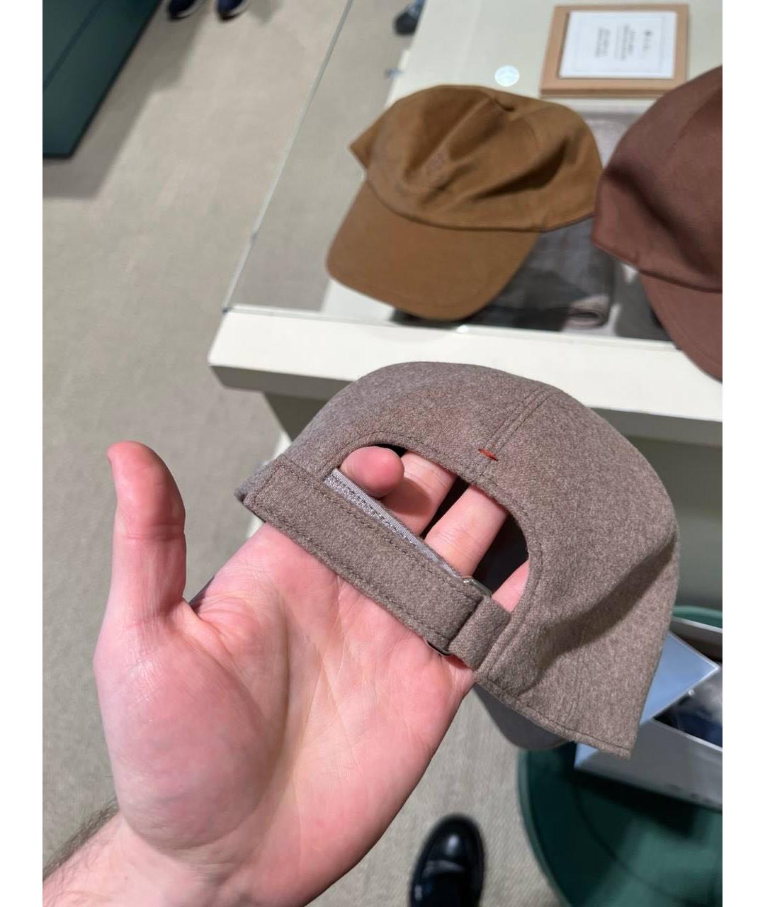 LORO PIANA Бежевая шерстяная кепка/бейсболка, фото 2