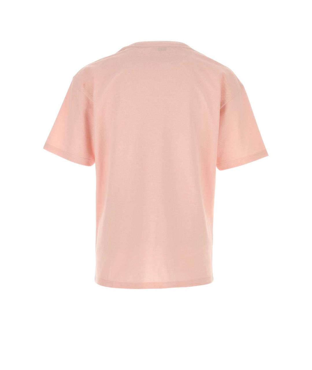 SAINT LAURENT Розовая хлопковая футболка, фото 2