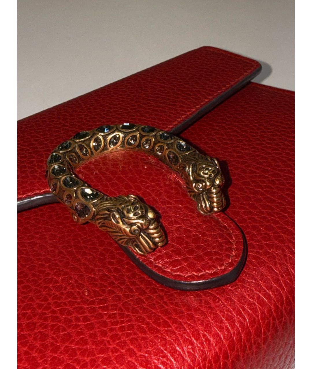 GUCCI Бордовая кожаная сумка через плечо, фото 6