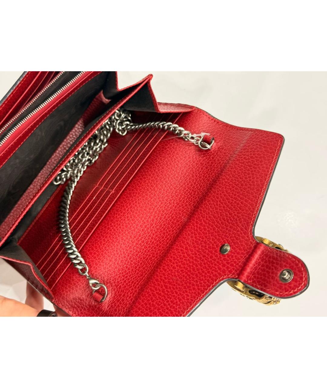 GUCCI Бордовая кожаная сумка через плечо, фото 5