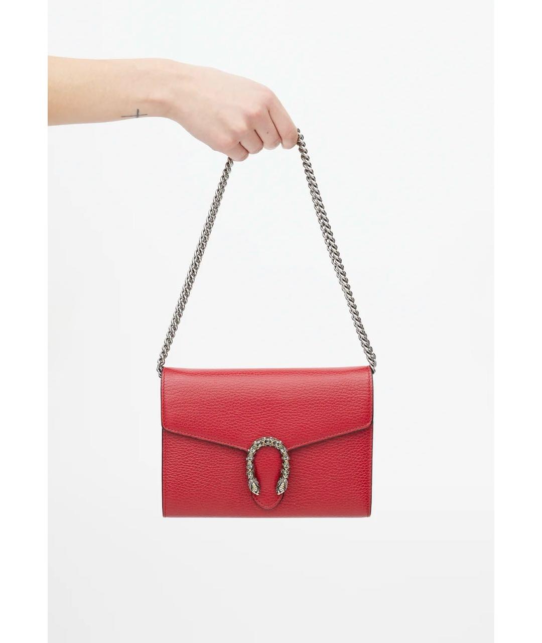 GUCCI Бордовая кожаная сумка через плечо, фото 2