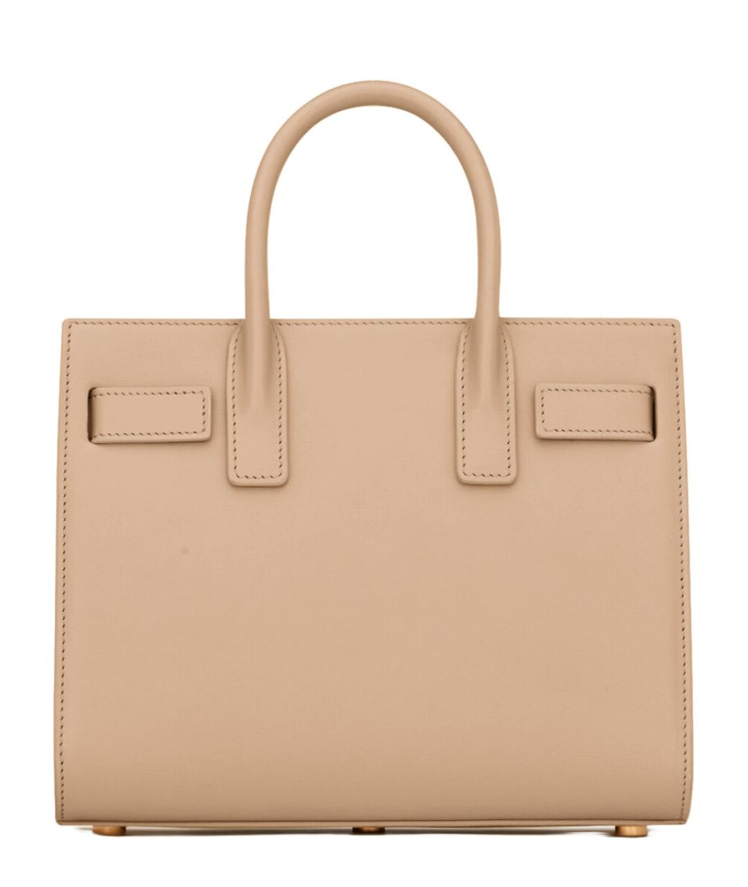 SAINT LAURENT Бежевая кожаная сумка тоут, фото 2