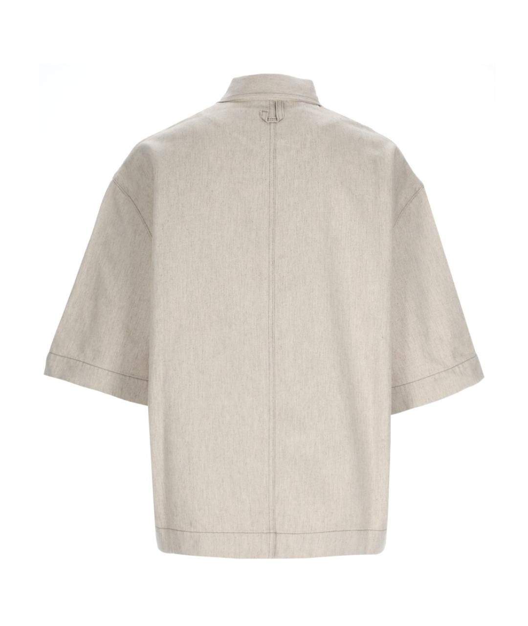JACQUEMUS Бежевая хлопковая кэжуал рубашка, фото 2