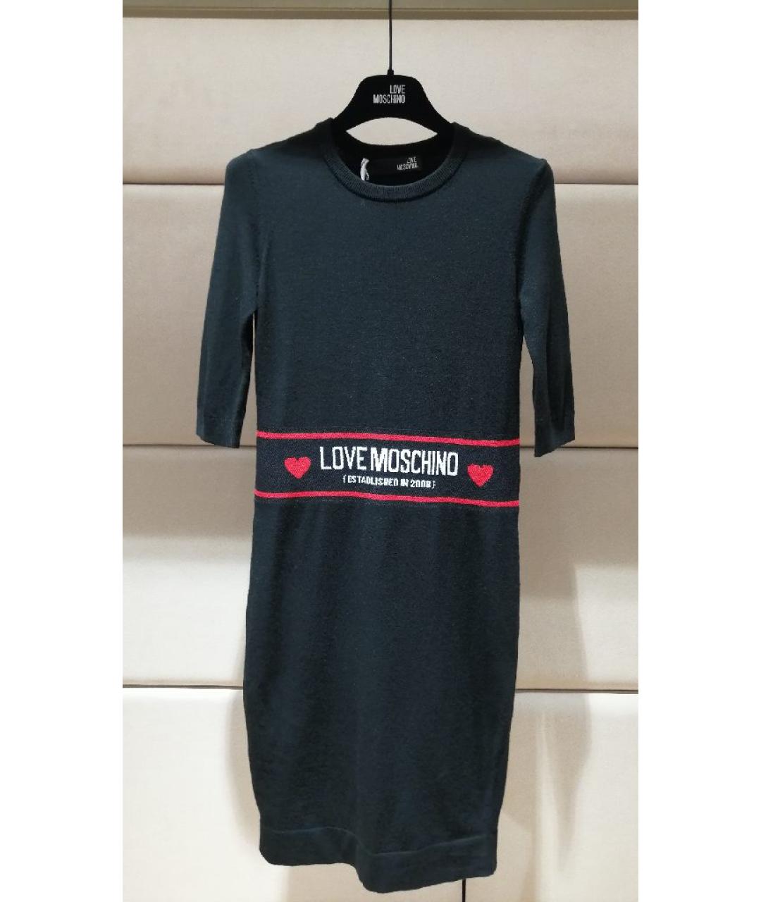 LOVE MOSCHINO Черное повседневное платье, фото 3