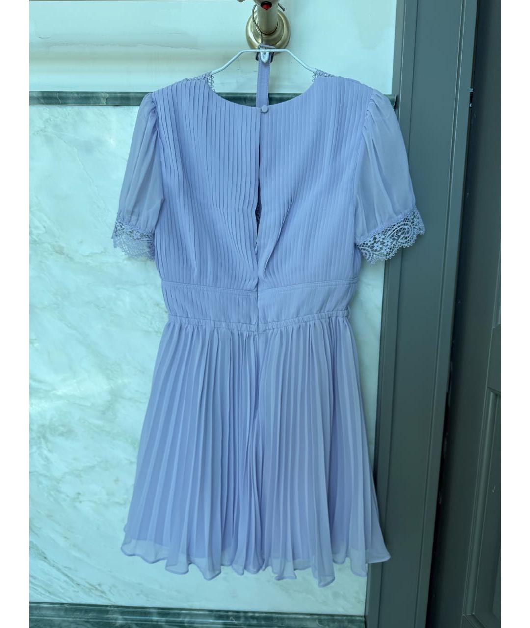 SELF-PORTRAIT Фиолетовое креповое коктейльное платье, фото 2