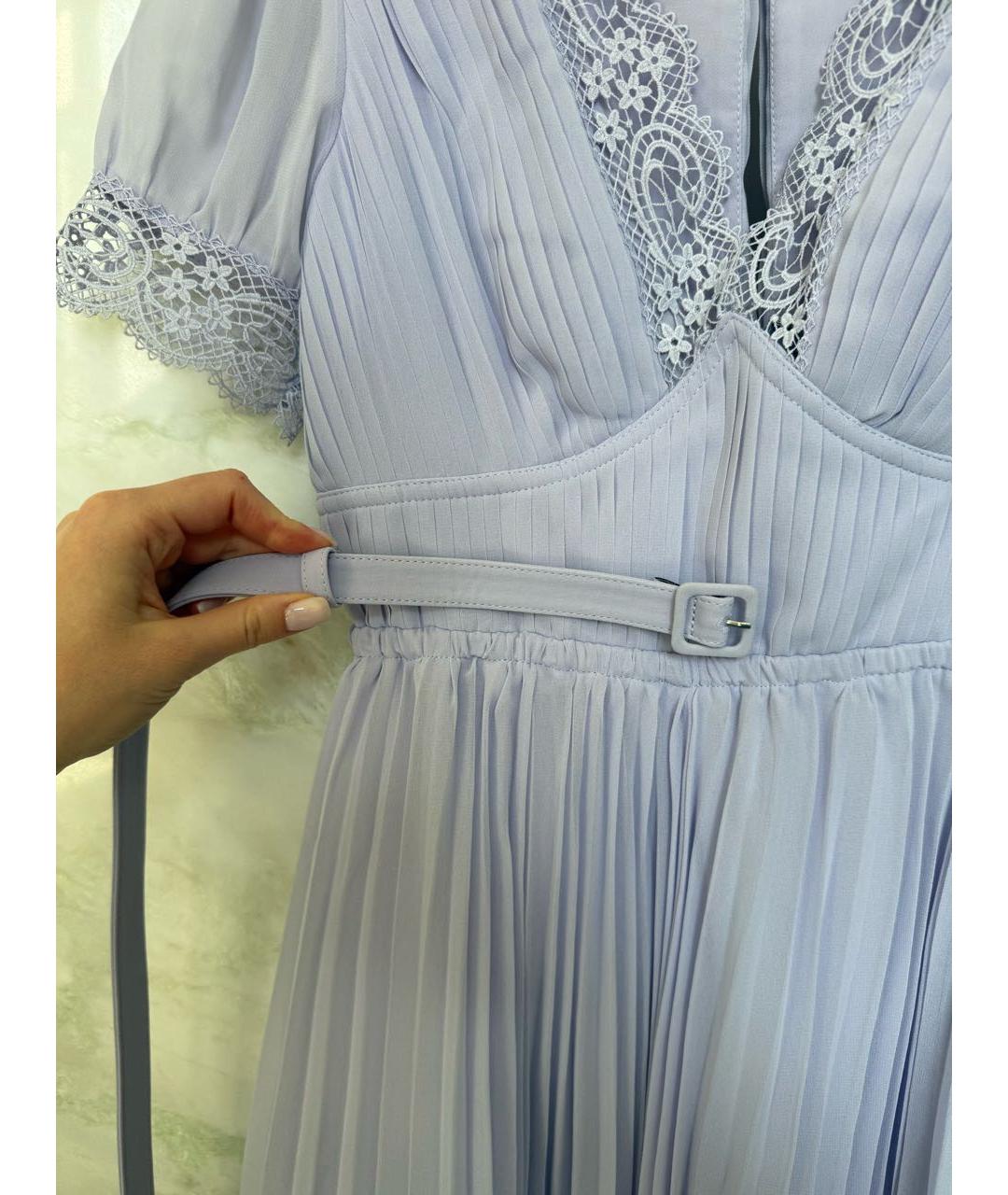 SELF-PORTRAIT Фиолетовое креповое коктейльное платье, фото 5