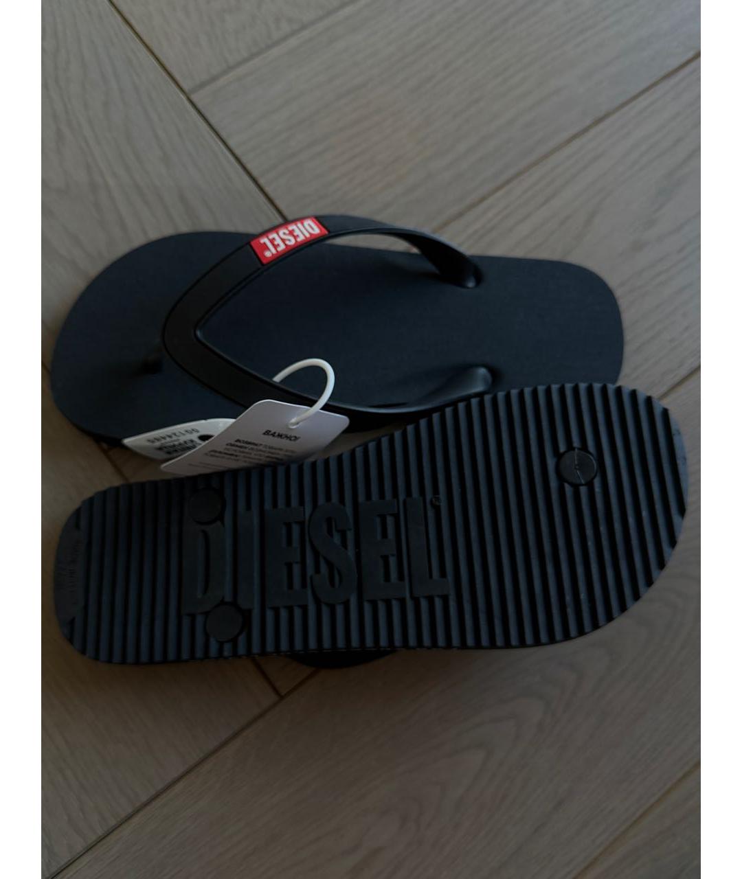 DIESEL Черные шлепанцы, фото 4