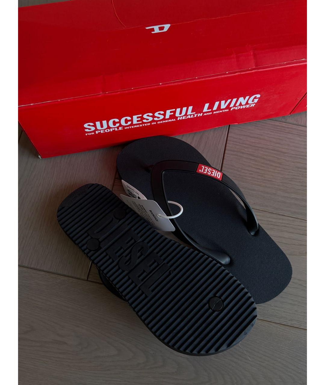 DIESEL Черные шлепанцы, фото 5