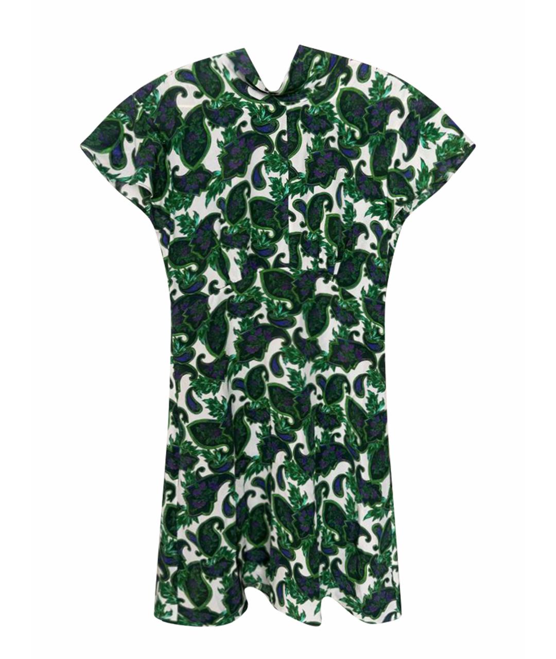 SANDRO Зеленые шелковое повседневное платье, фото 1