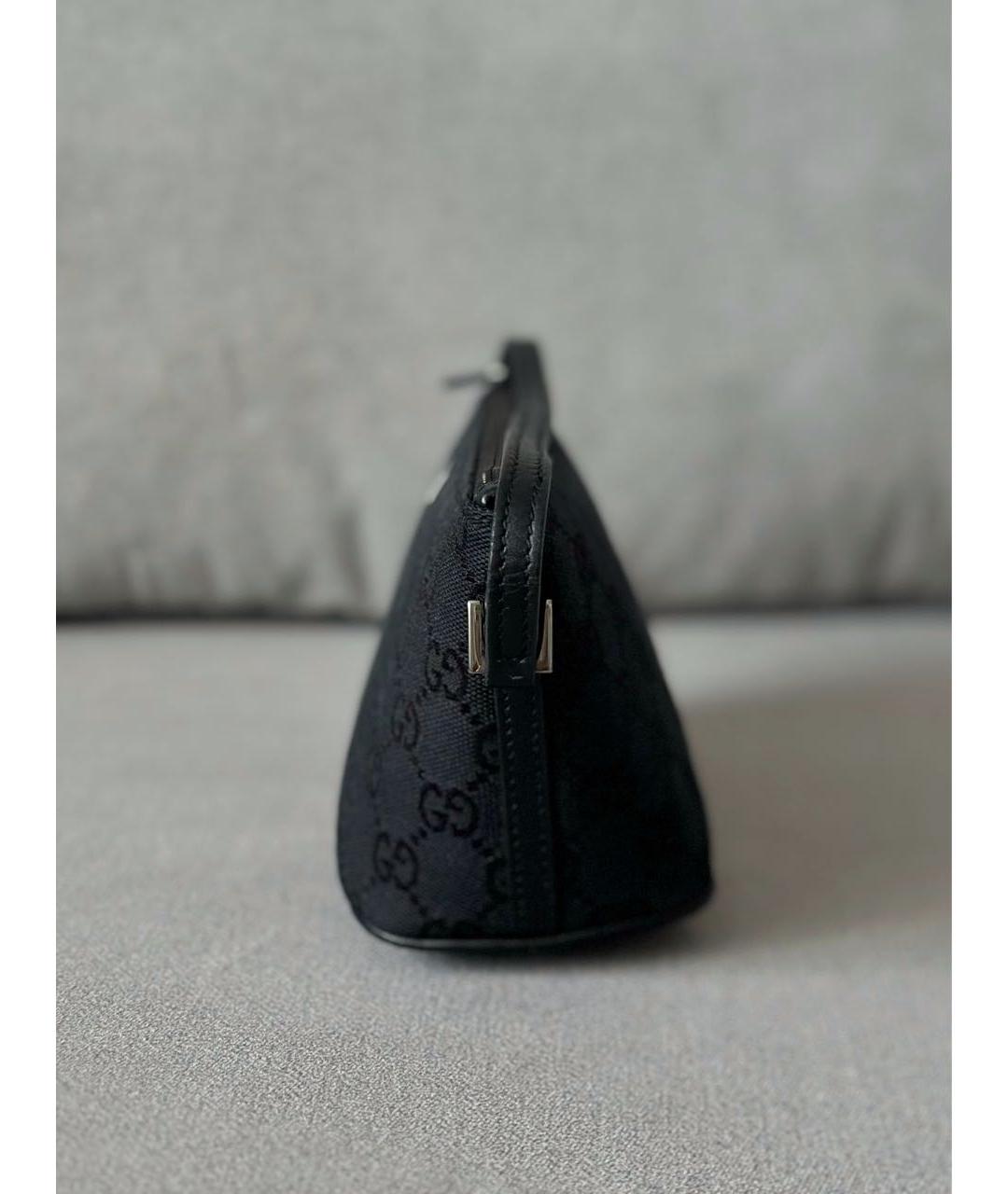 GUCCI Черная тканевая сумка с короткими ручками, фото 6